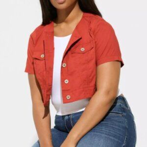 Torrid Poplin Collarless Bolero Jacket – Bossa Nova | Size 4